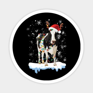 Mooey Christmas Heifers Santa Xmas Lights Cow Lovers Magnet